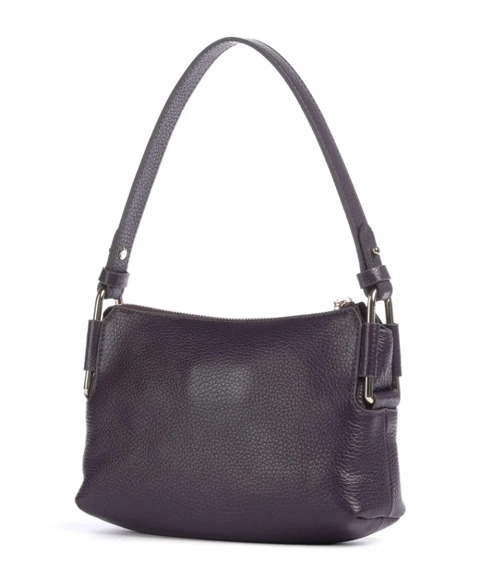 Rebekka Schultertasche genarbtes Rindsleder pflaume