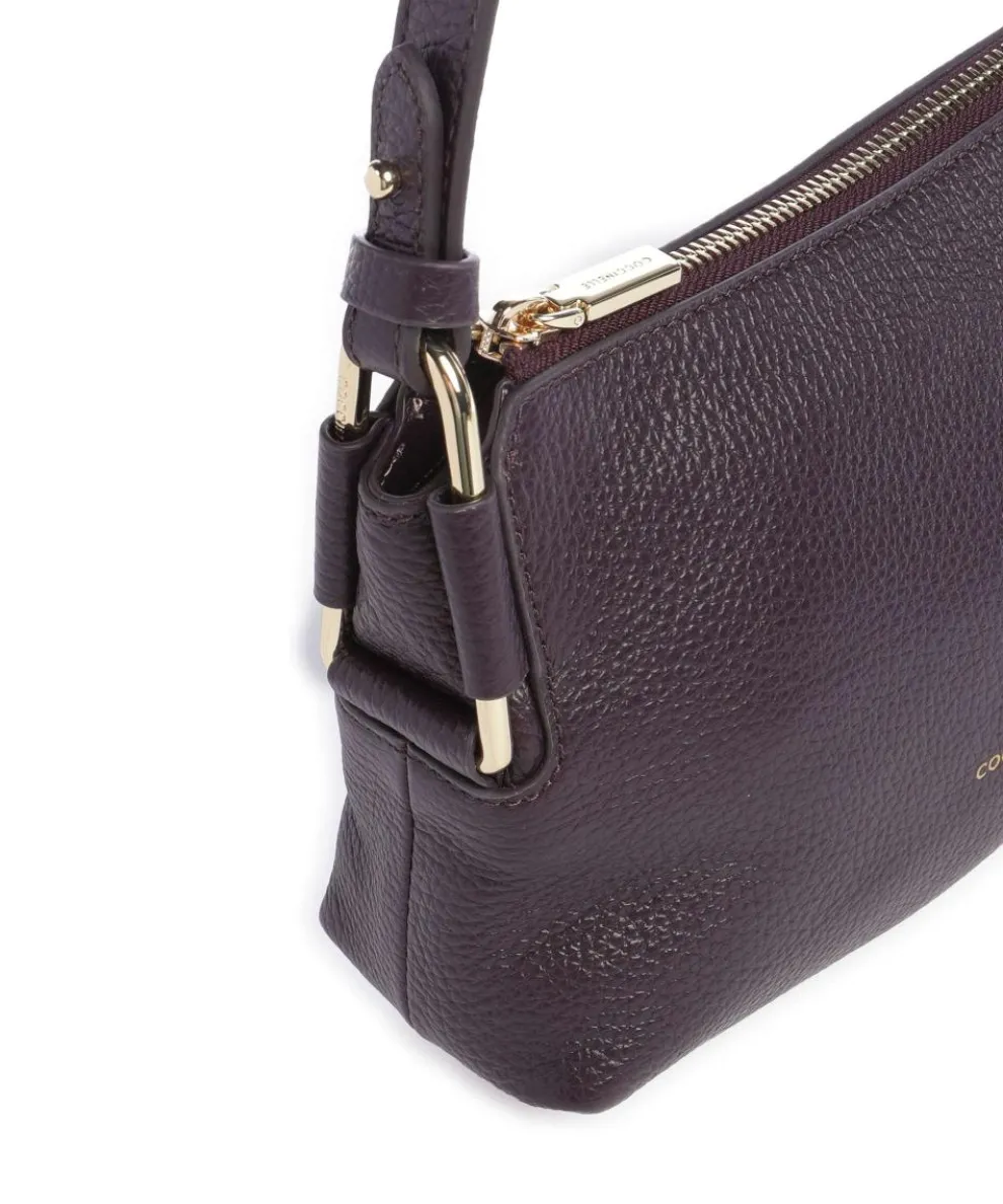 Rebekka Schultertasche genarbtes Rindsleder pflaume