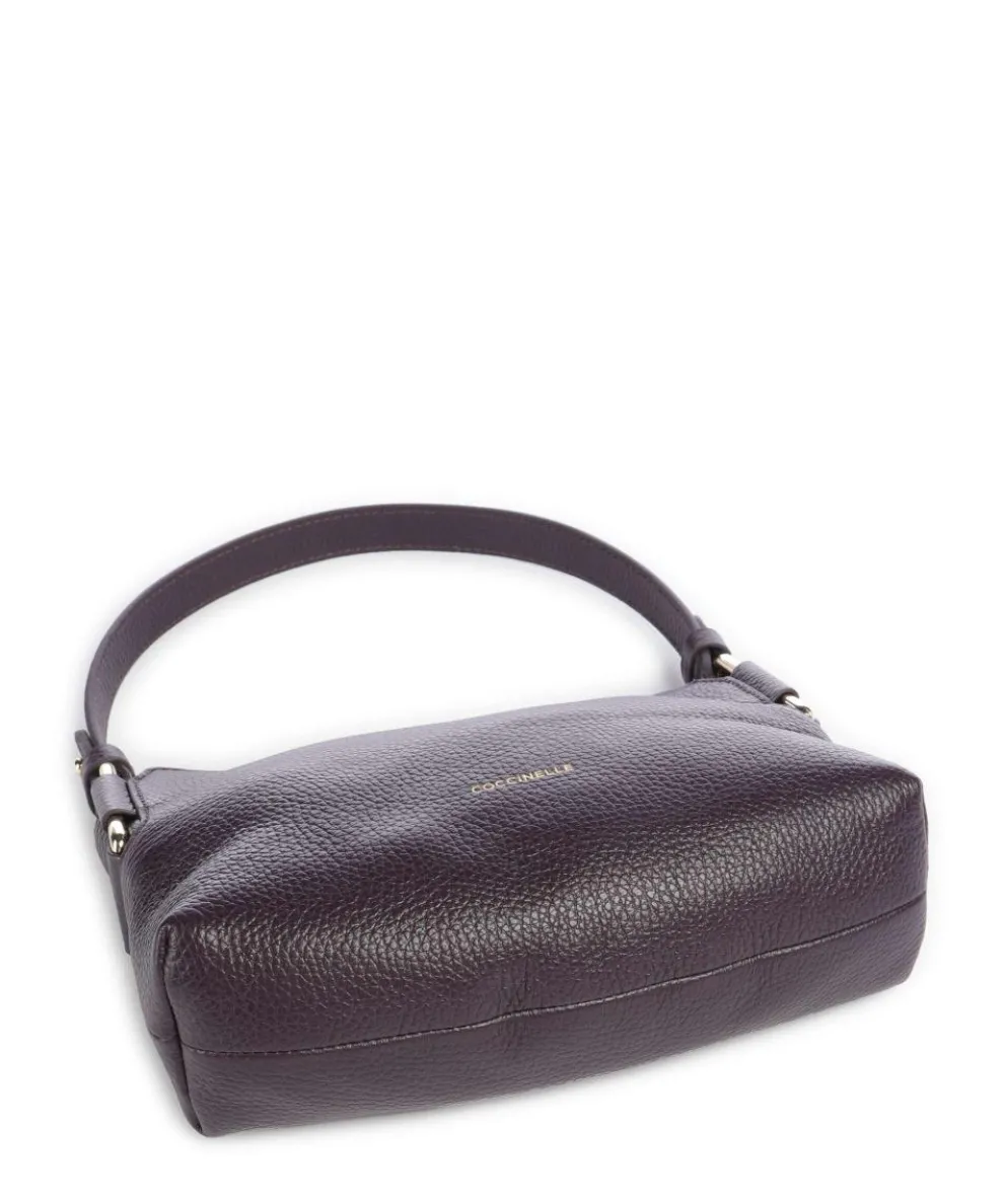 Rebekka Schultertasche genarbtes Rindsleder pflaume