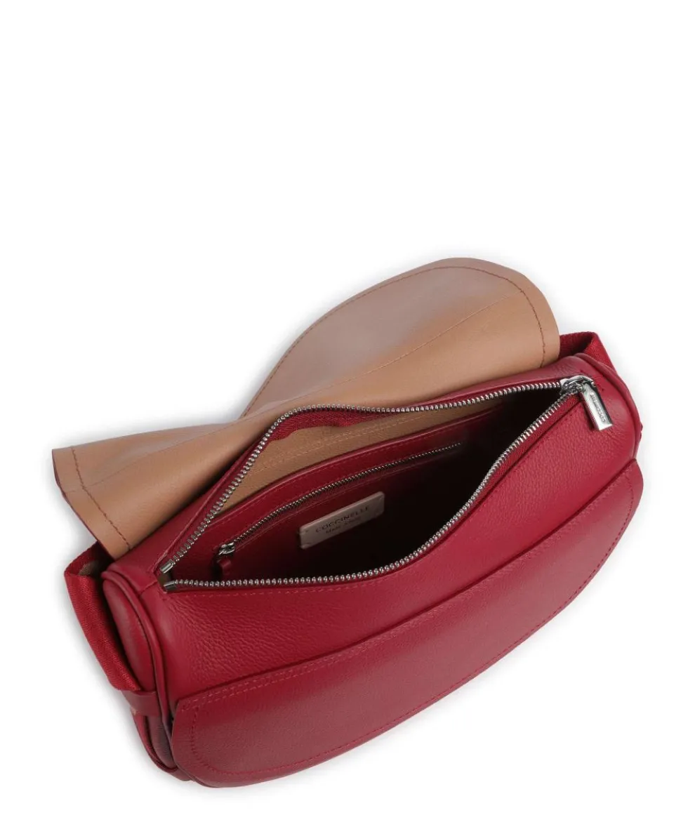 Raquel Schultertasche genarbtes Leder rot
