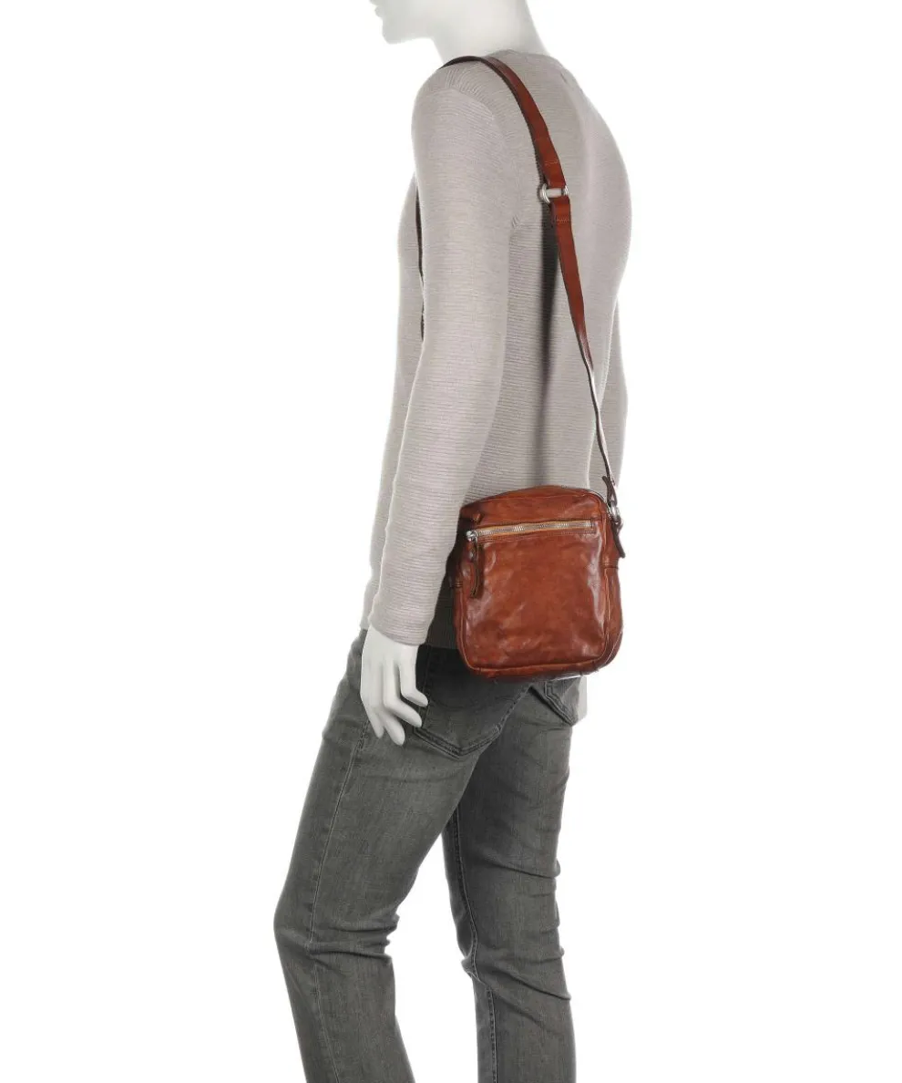 Umhängetasche fein genarbtes Rindsleder cognac