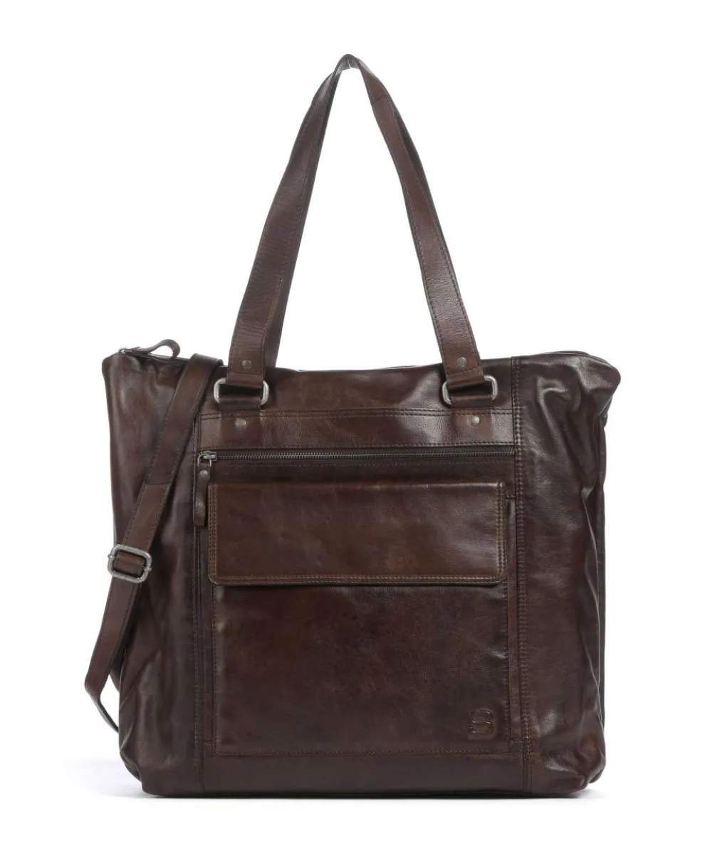 Apache Amina Aktentasche 15″ fein genarbtes Leder dunkelbraun