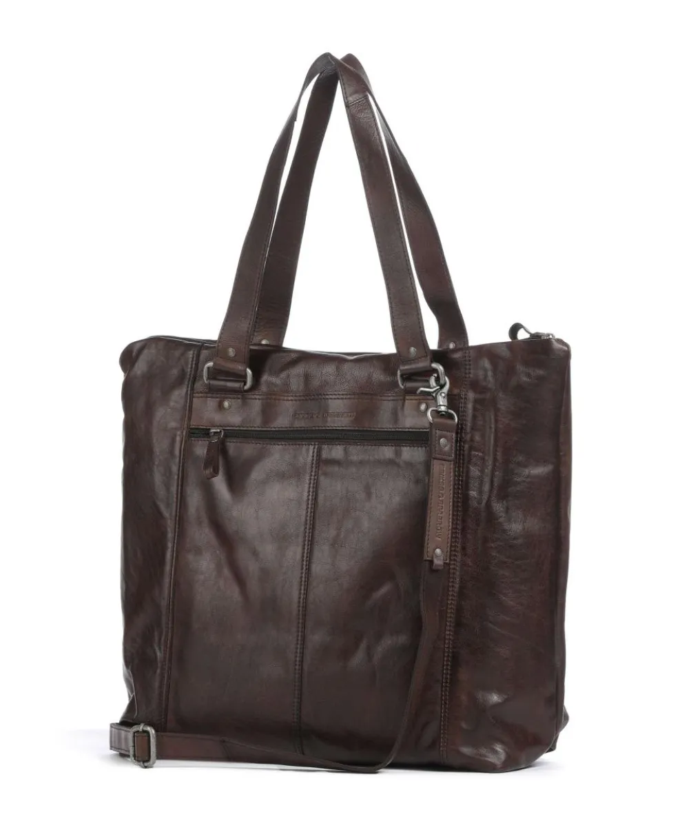 Apache Amina Aktentasche 15″ fein genarbtes Leder dunkelbraun