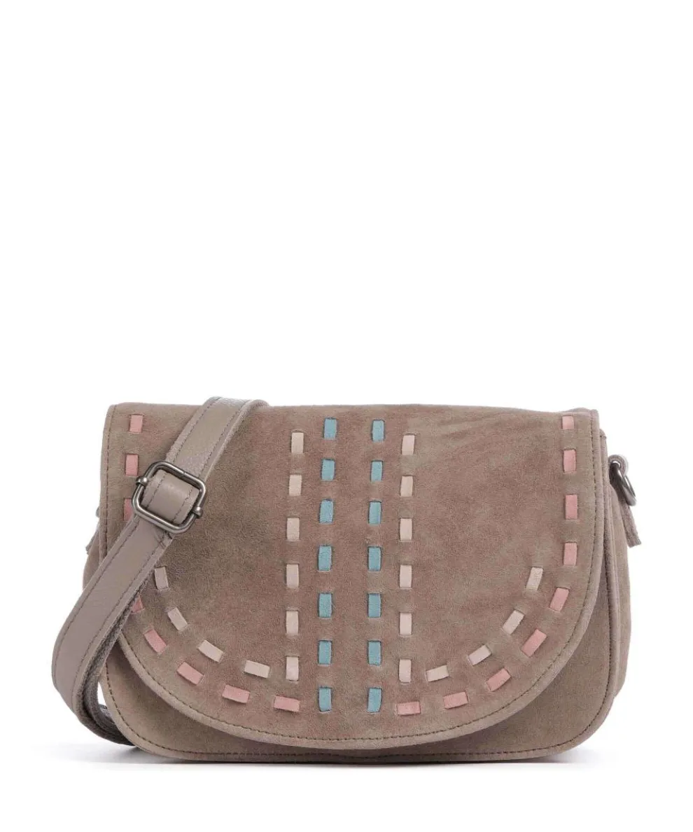 Life is a Umhängetasche aufgerautes Leder taupe