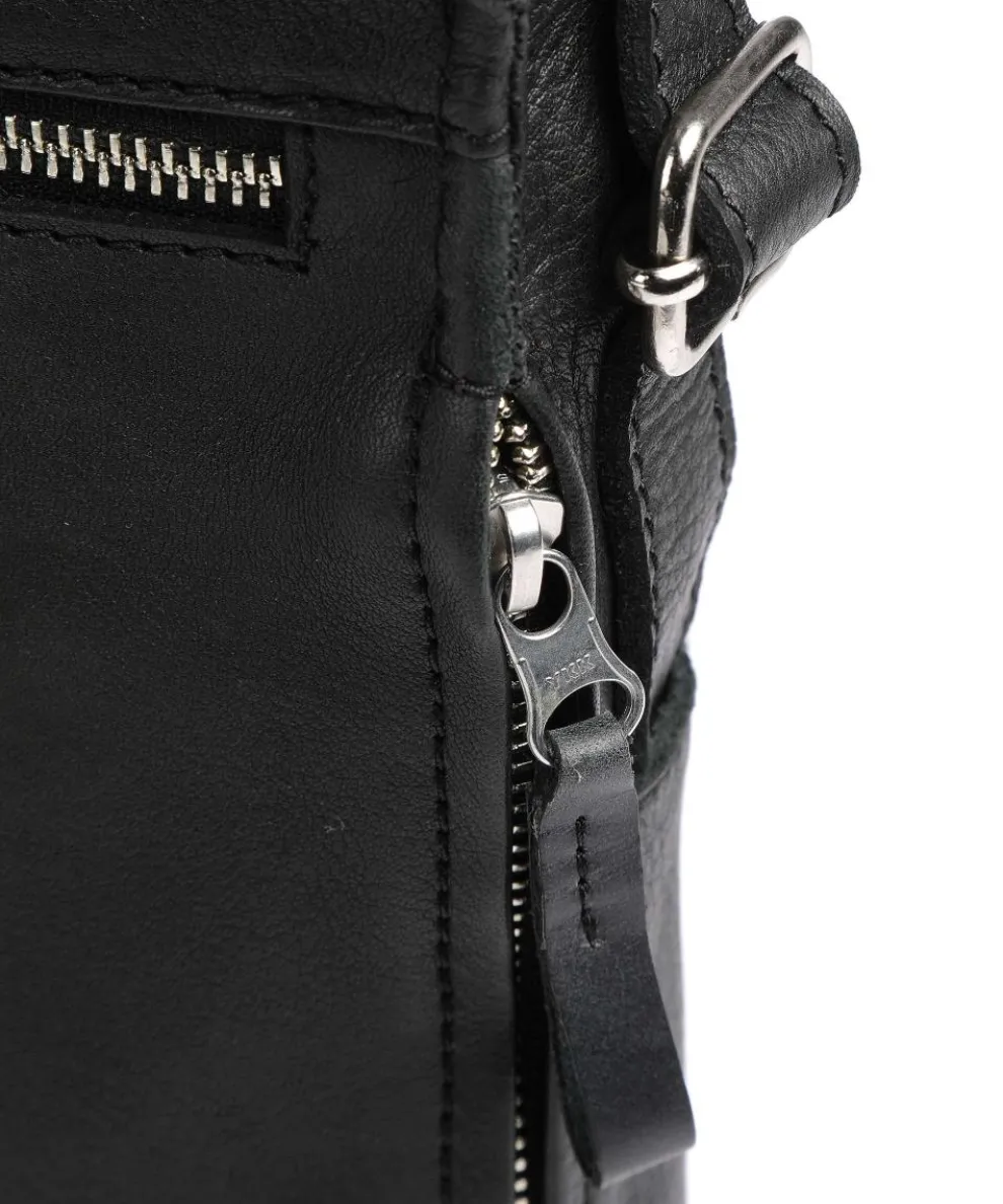 Lift Umhängetasche genarbtes Leder schwarz