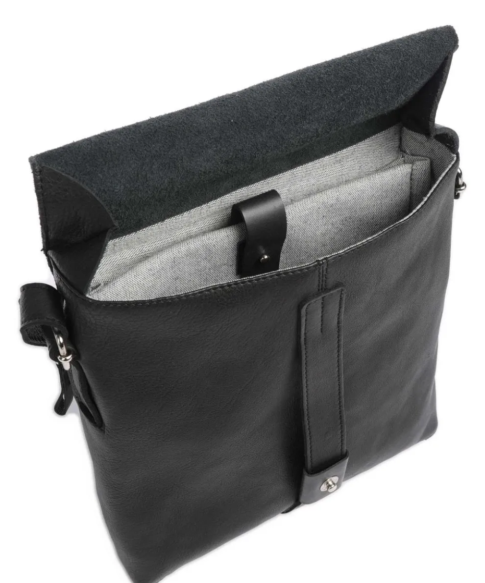 Lift Umhängetasche genarbtes Leder schwarz