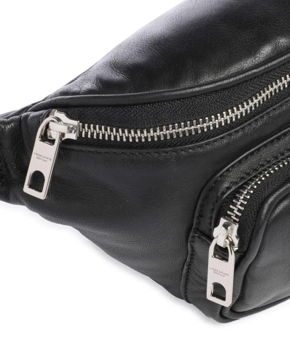 Lila Sheep Natural M Gürteltasche Schafsleder schwarz