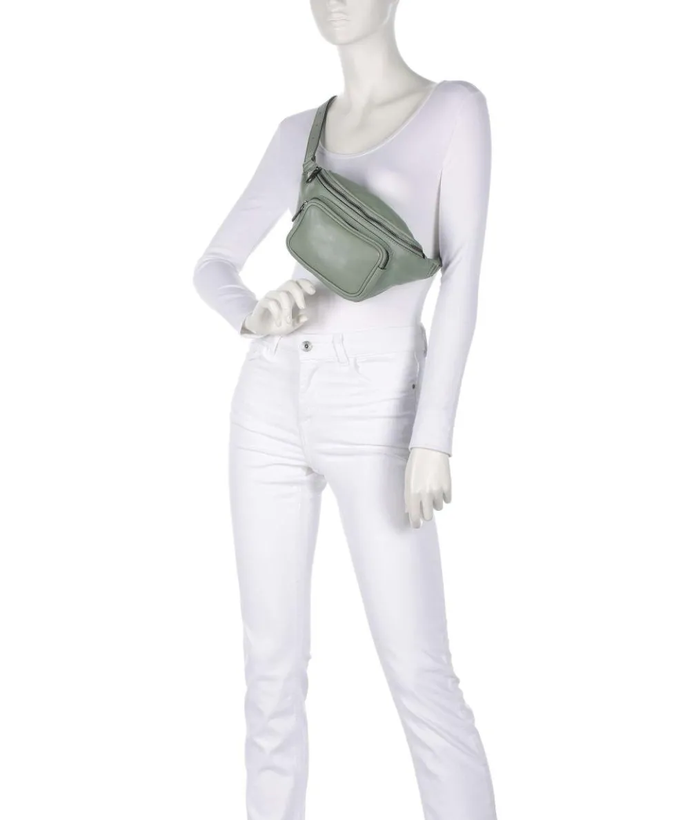 Lila Sheep Natural M Gürteltasche Schafsleder graugrün