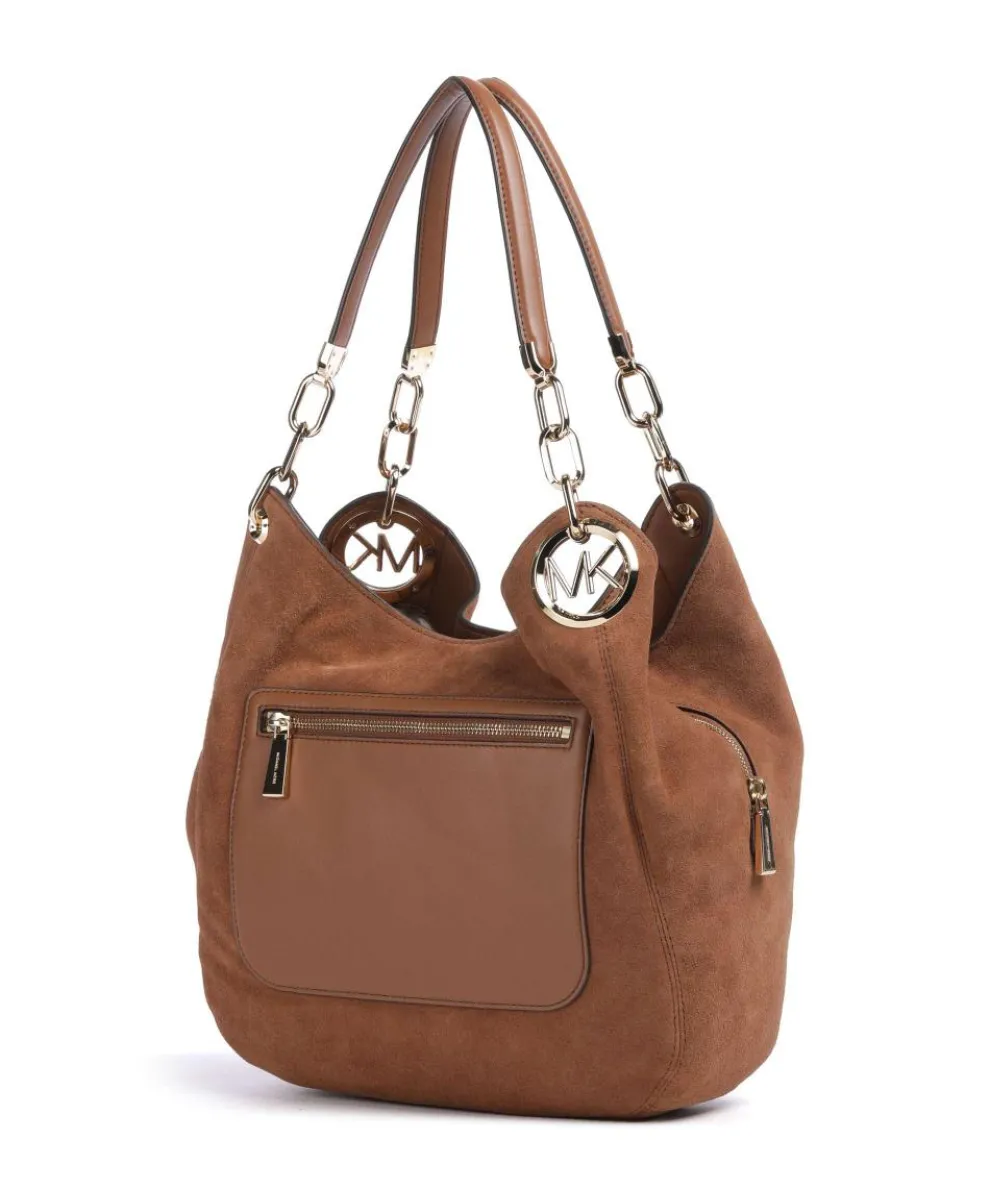 Lillie Beuteltasche aufgerautes Rindsleder braun