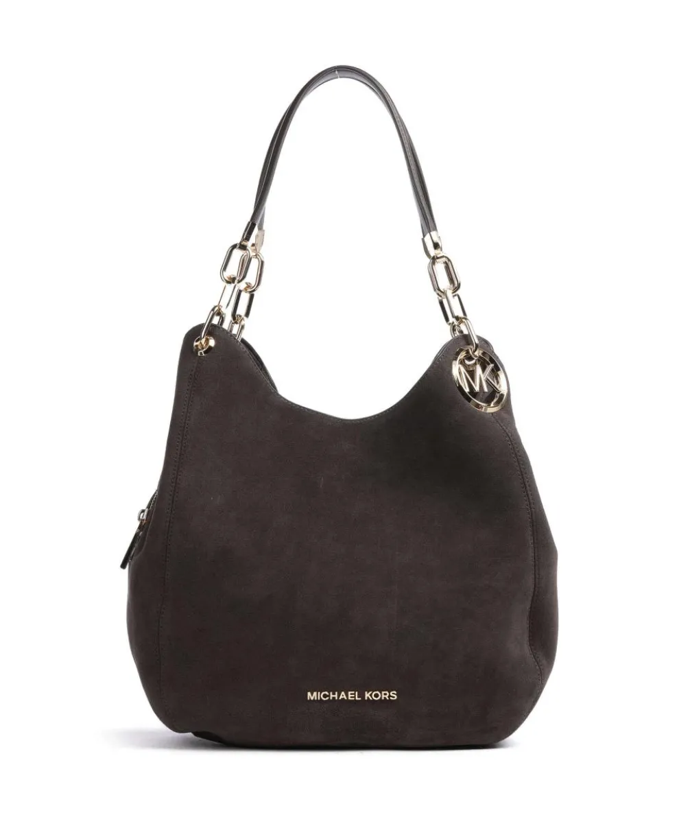 Lillie Beuteltasche aufgerautes Rindsleder dunkelbraun