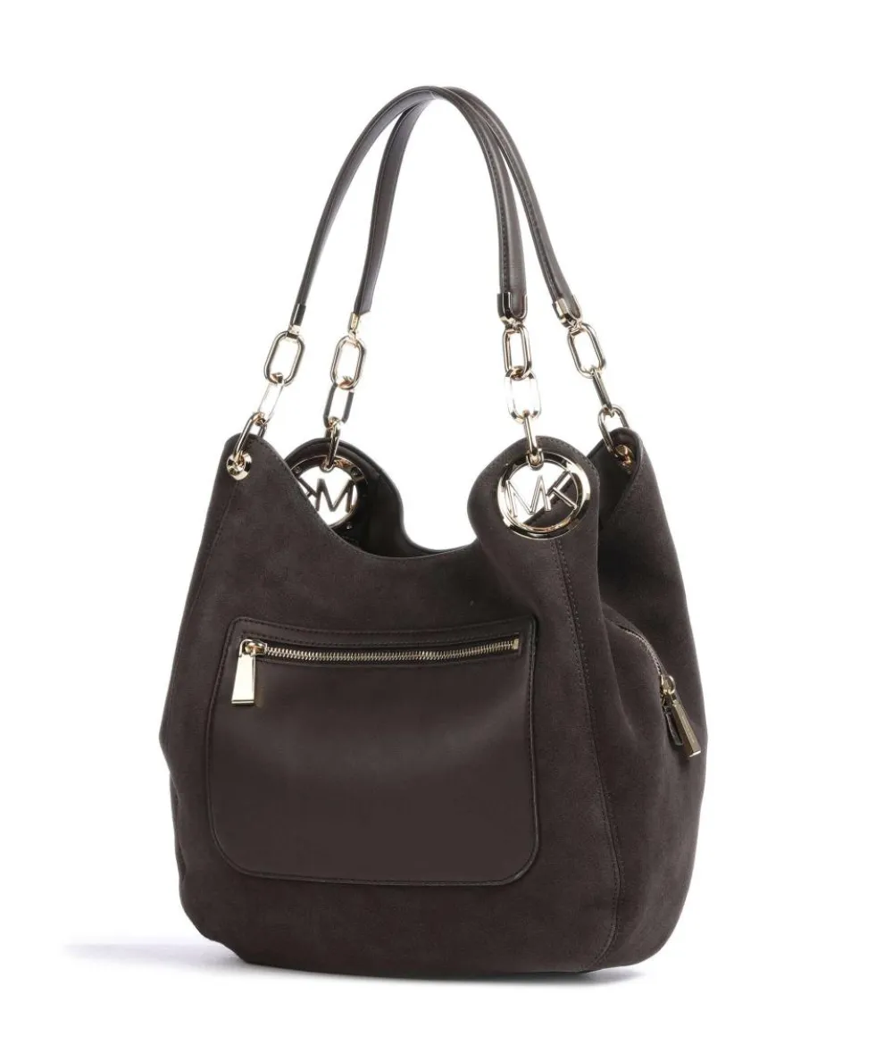 Lillie Beuteltasche aufgerautes Rindsleder dunkelbraun