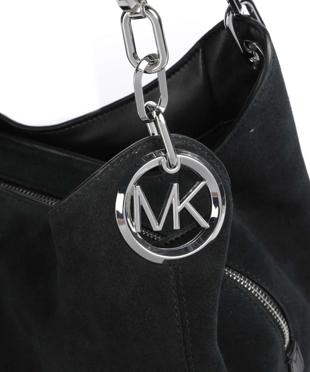 Lillie Large Beuteltasche aufgerautes Rindsleder schwarz