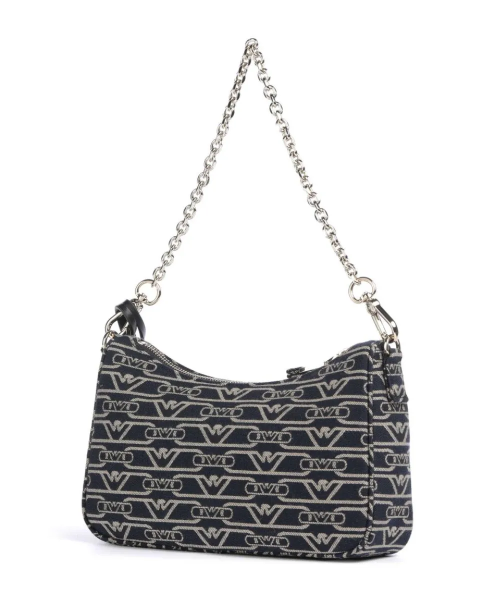 Lilly Schultertasche Canvas blau/beige