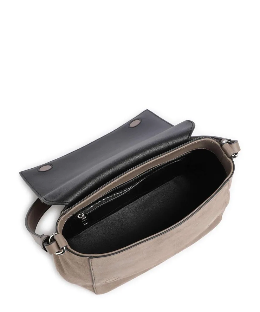 Lilly Suede M Schultertasche Veloursleder taupe