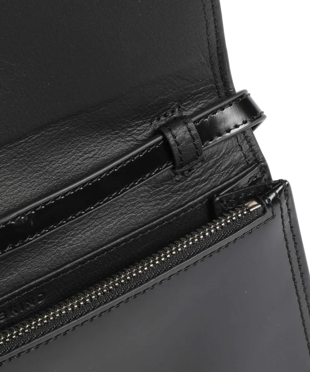 Lisa Spazzolato L Umhängetasche glattes Leder schwarz