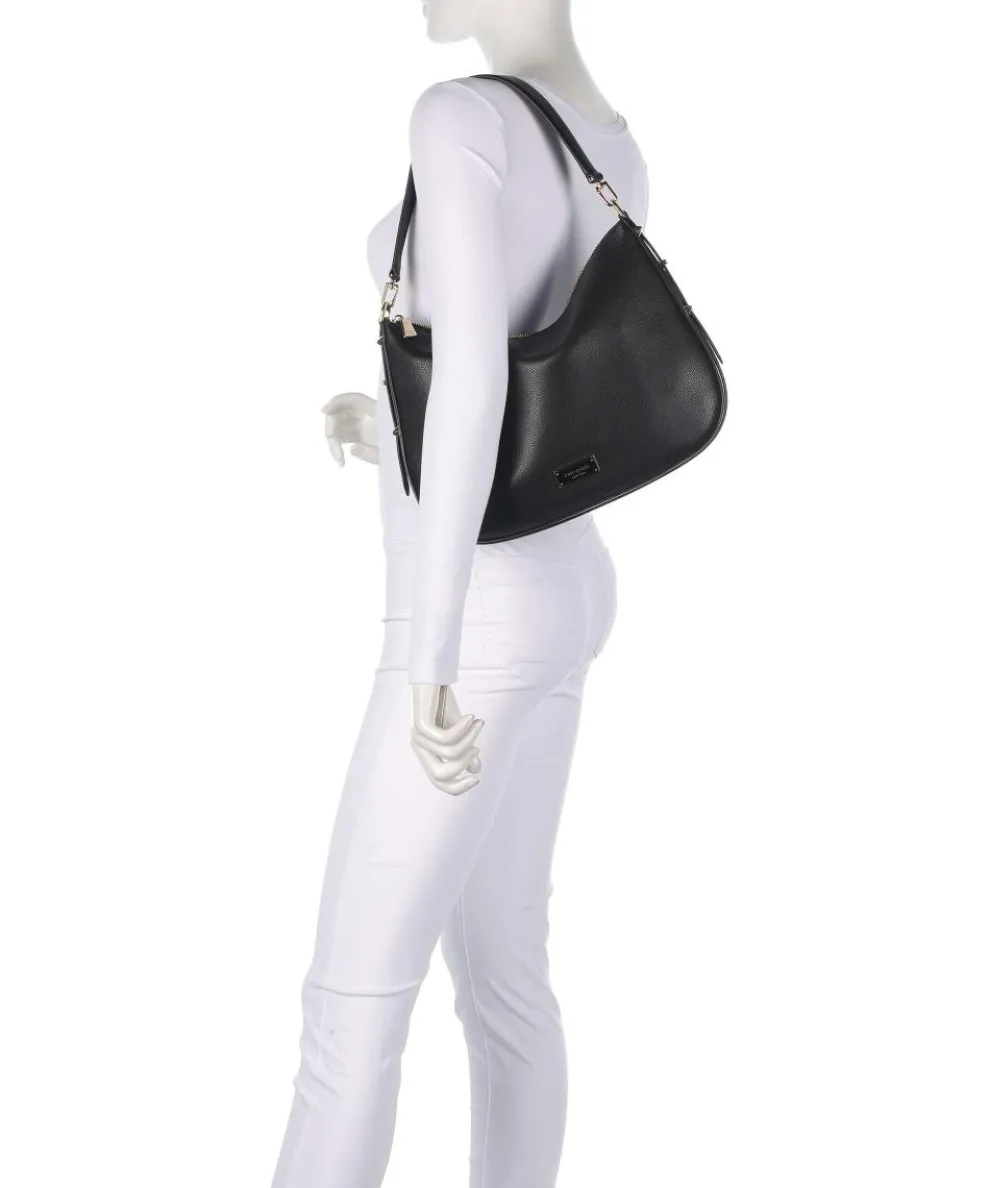 Liv Large Beuteltasche genarbtes Rindsleder schwarz