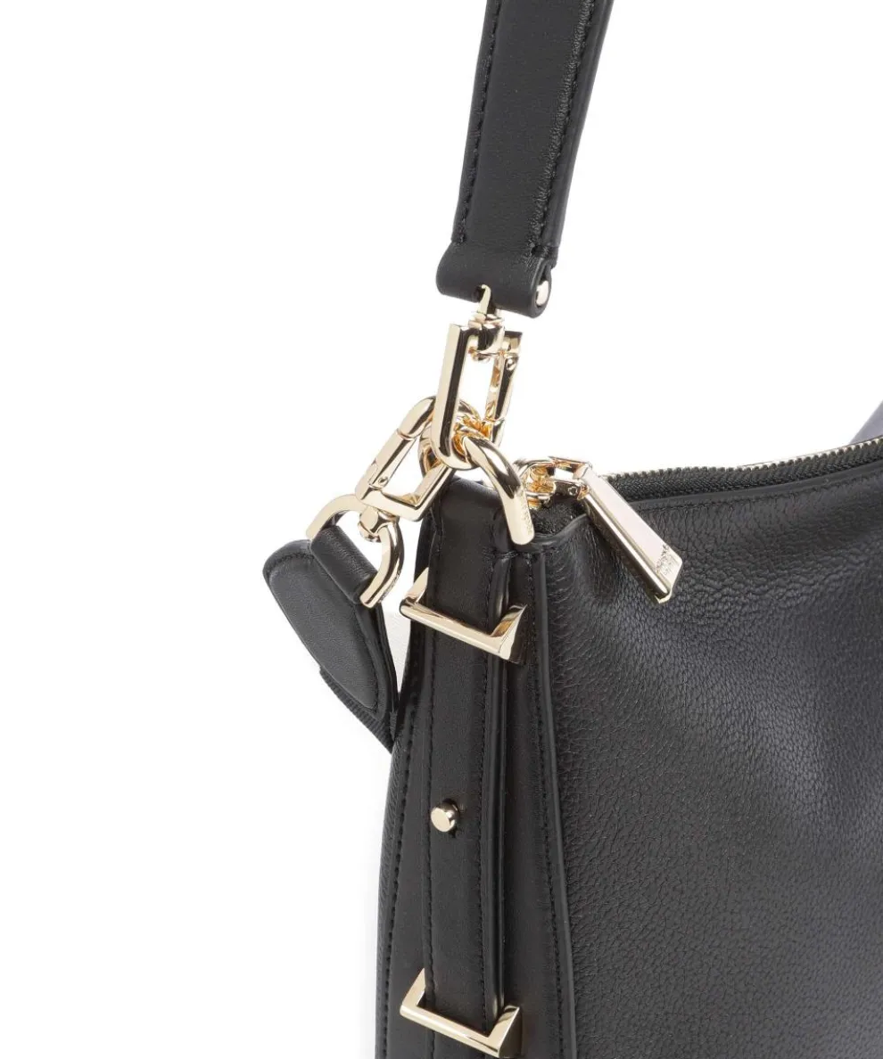 Liv Large Beuteltasche genarbtes Rindsleder schwarz