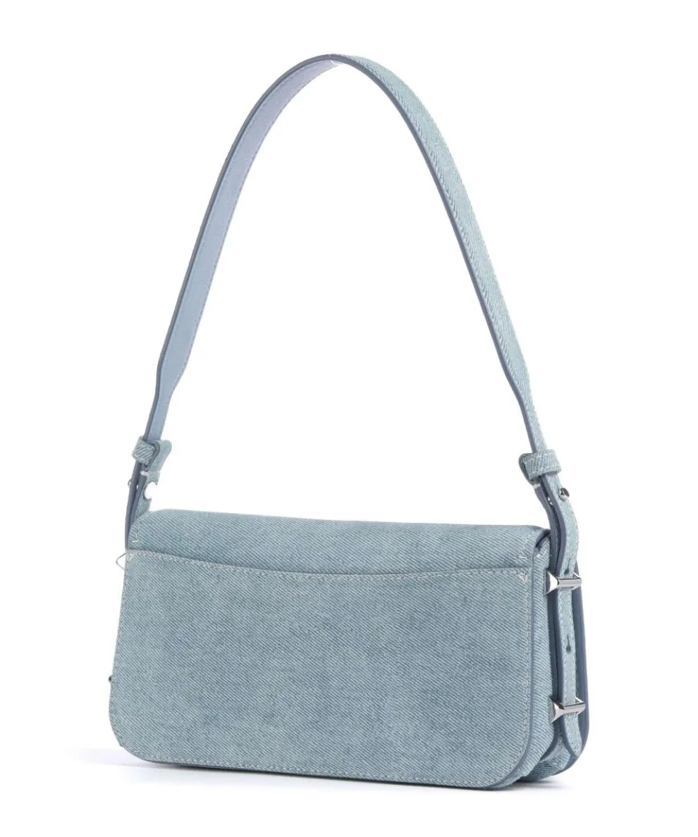 Liv Small Schultertasche aufgerautes Rindsleder blau