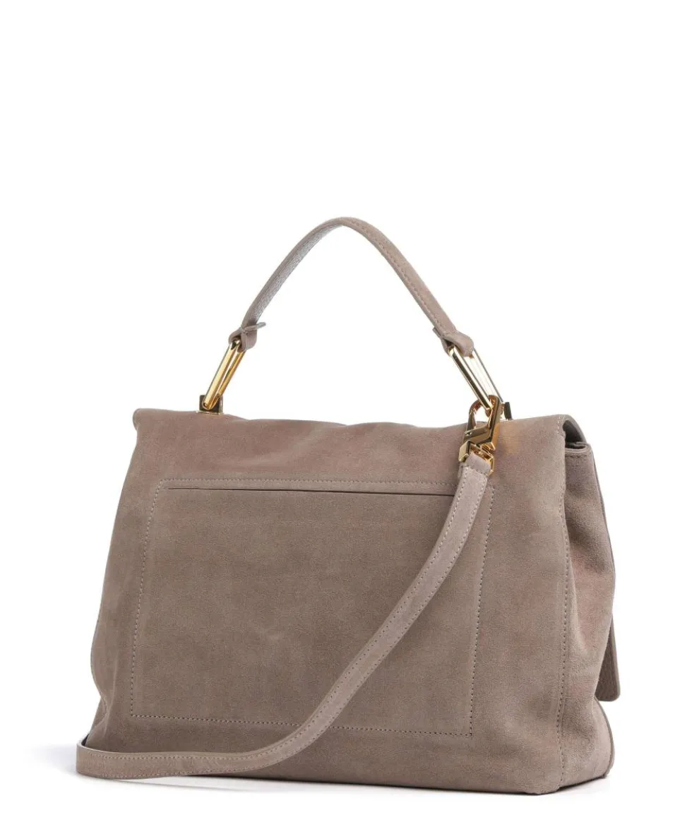 Liya Suede Handtasche aufgerautes Leder taupe