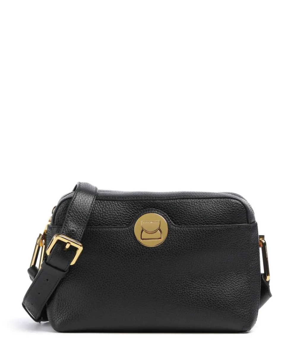 Liya Umhängetasche genarbtes Leder schwarz