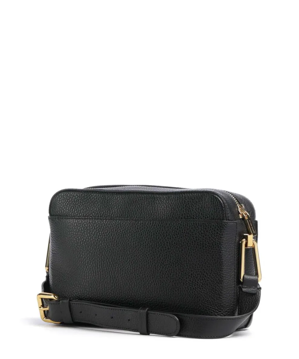 Liya Umhängetasche genarbtes Leder schwarz