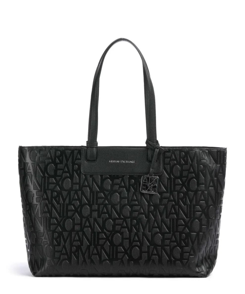 Liz Monogram L Shopper Lederimitat schwarz