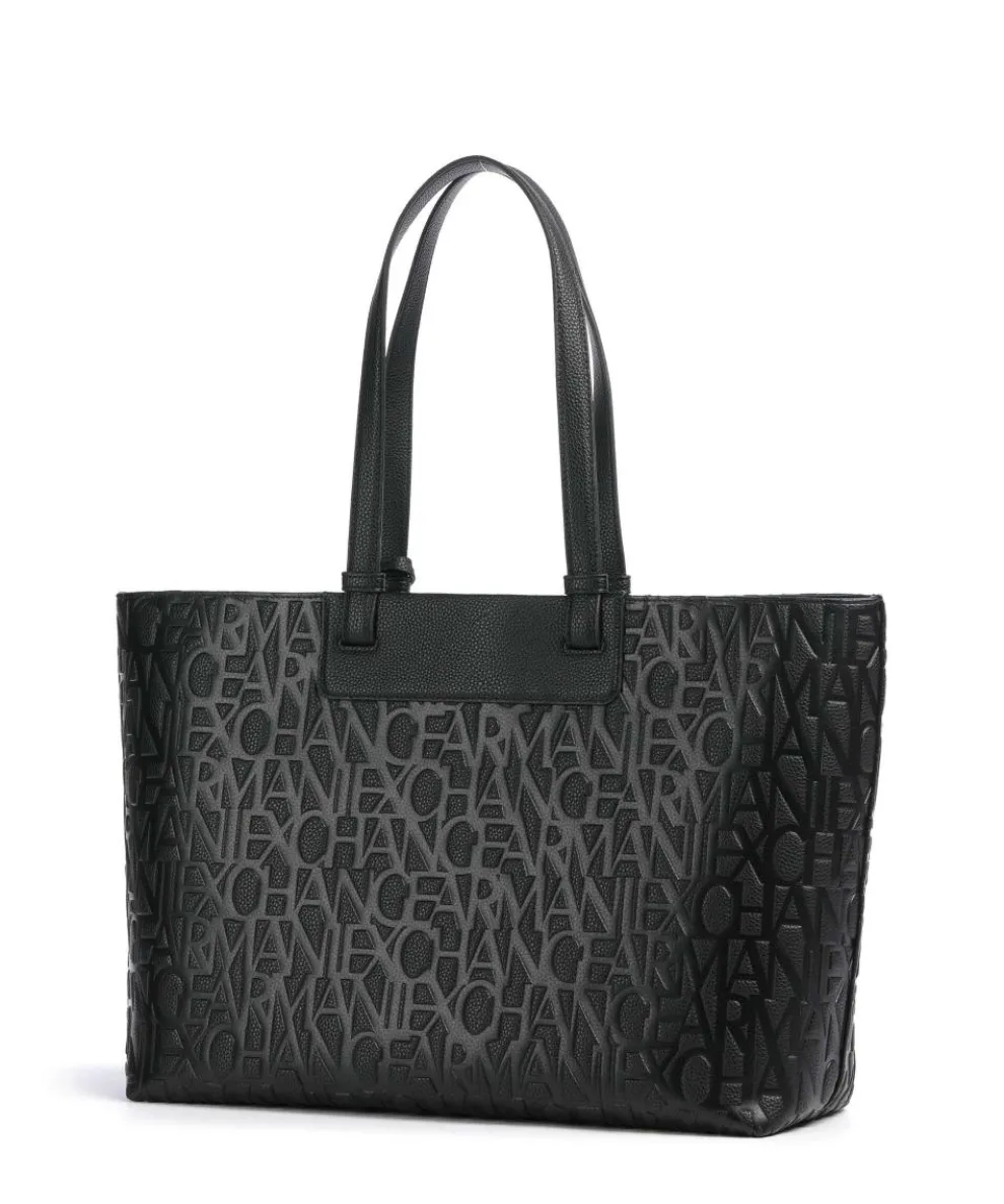 Liz Monogram L Shopper Lederimitat schwarz