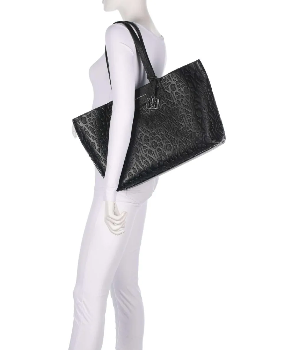 Liz Monogram L Shopper Lederimitat schwarz