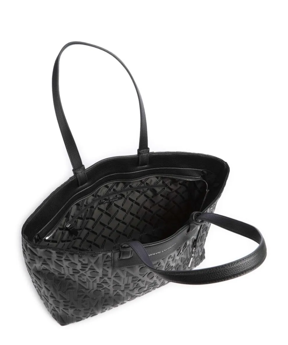 Liz Monogram L Shopper Lederimitat schwarz