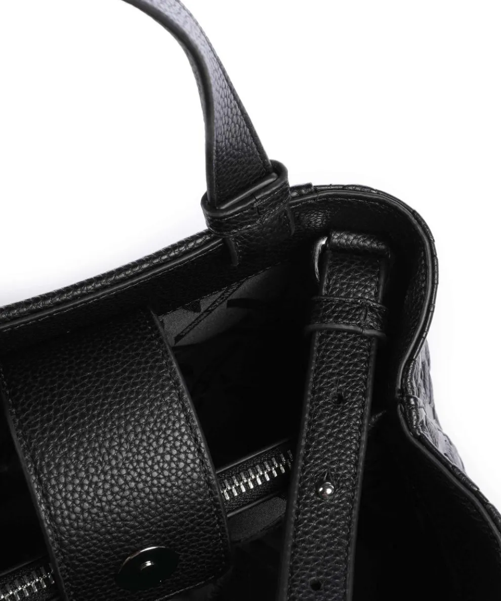 Liz Monogram S Handtasche Lederimitat schwarz