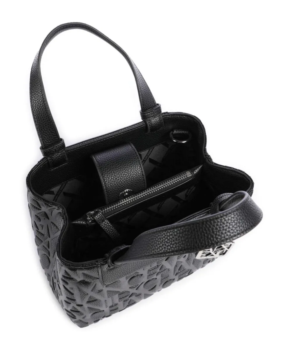 Liz Monogram S Handtasche Lederimitat schwarz