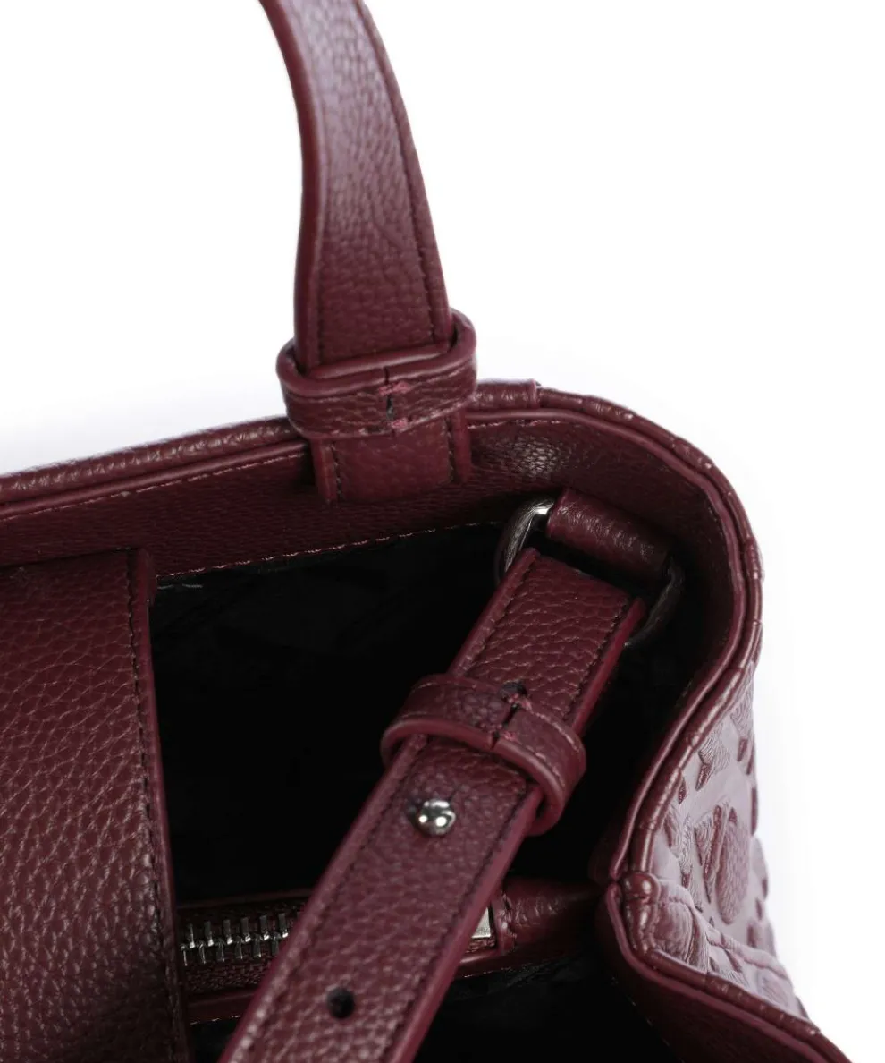 Liz Monogram S Handtasche Lederimitat wein