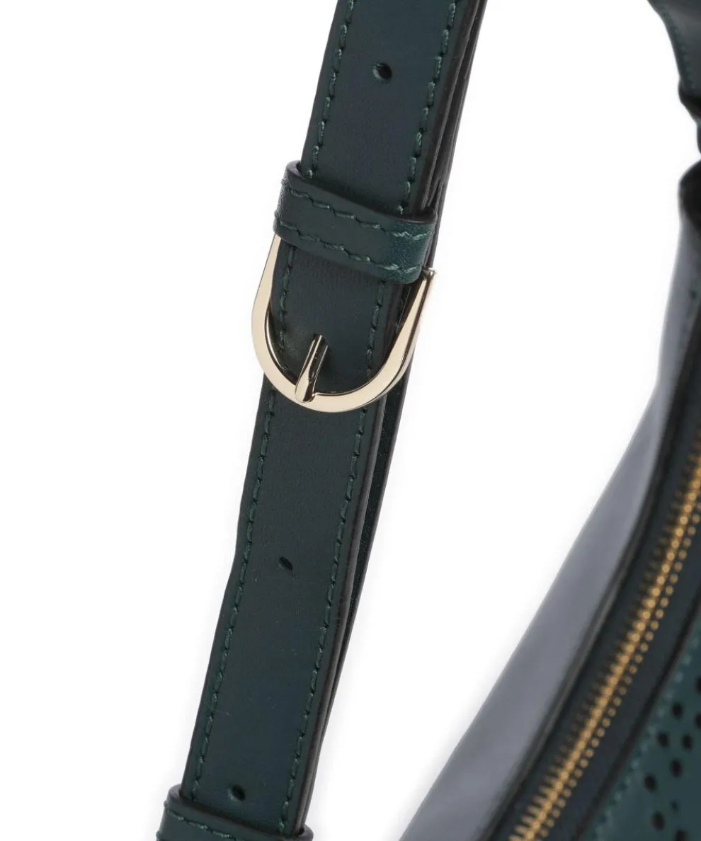 Unikko Imprint Schultertasche Leder dunkelgrün