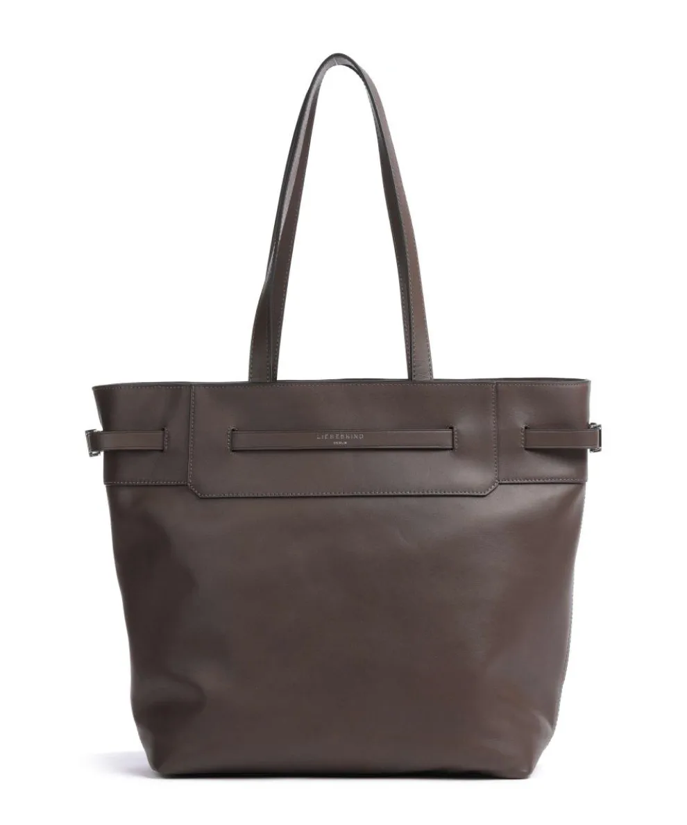 Lora Calf Optic L Shopper fein genarbtes Kalbsleder dunkelbraun