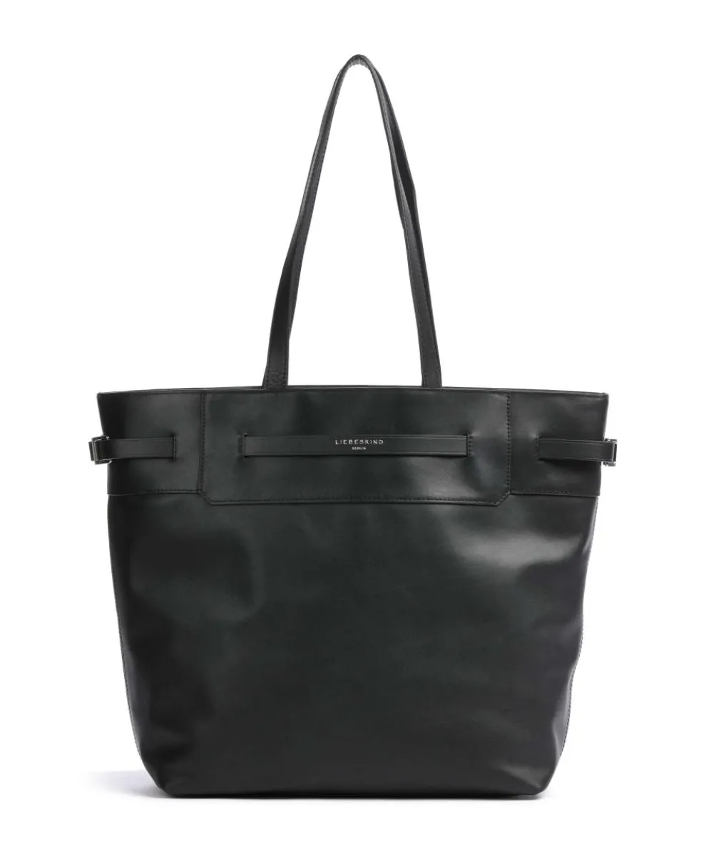 Lora Calf Optic L Shopper fein genarbtes Kalbsleder schwarz