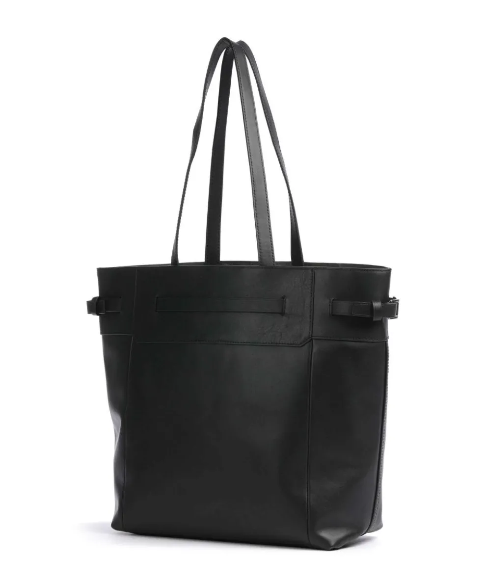 Lora Calf Optic L Shopper fein genarbtes Kalbsleder schwarz