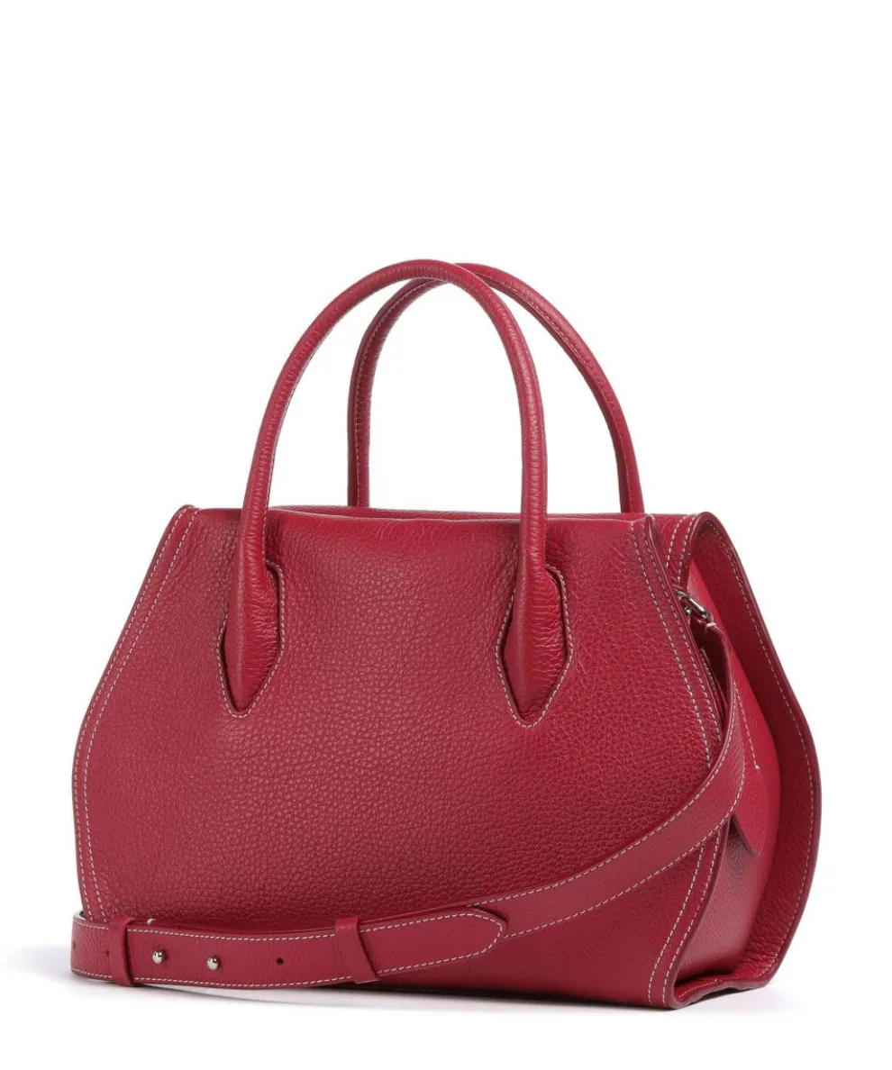 Lord Handtasche genarbtes Leder rot