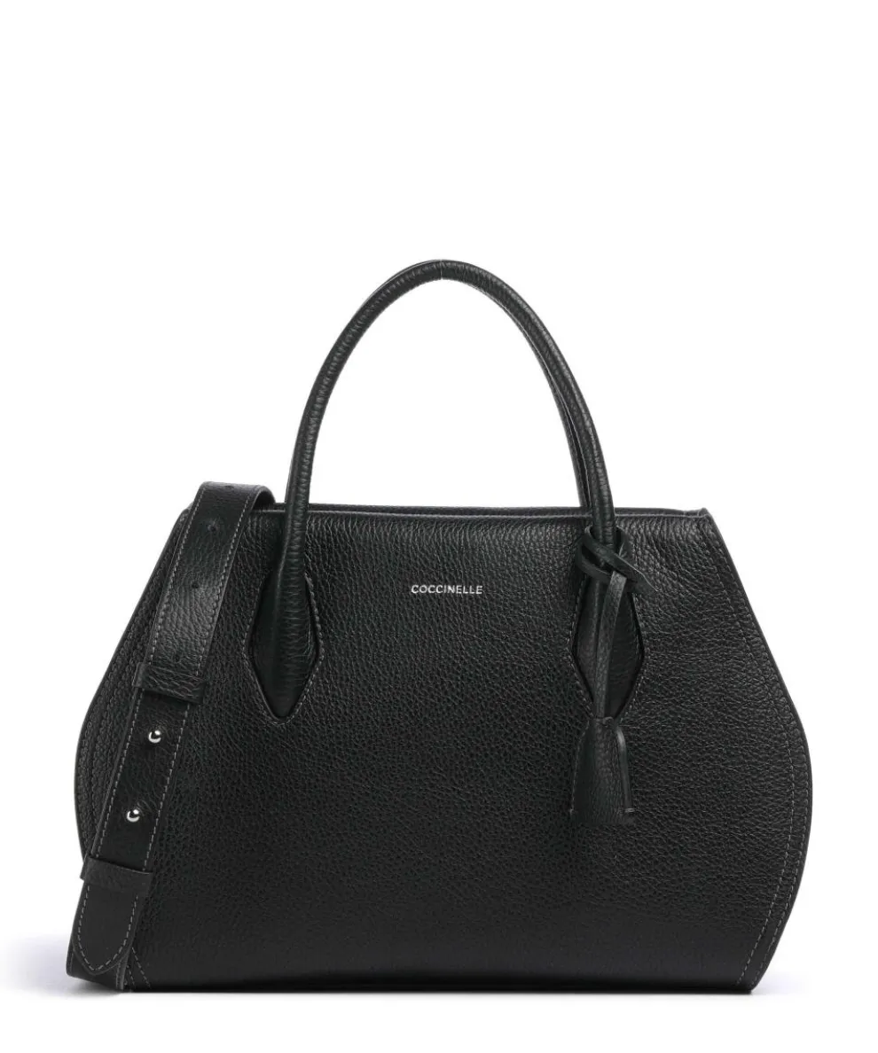 Lord Handtasche genarbtes Leder schwarz