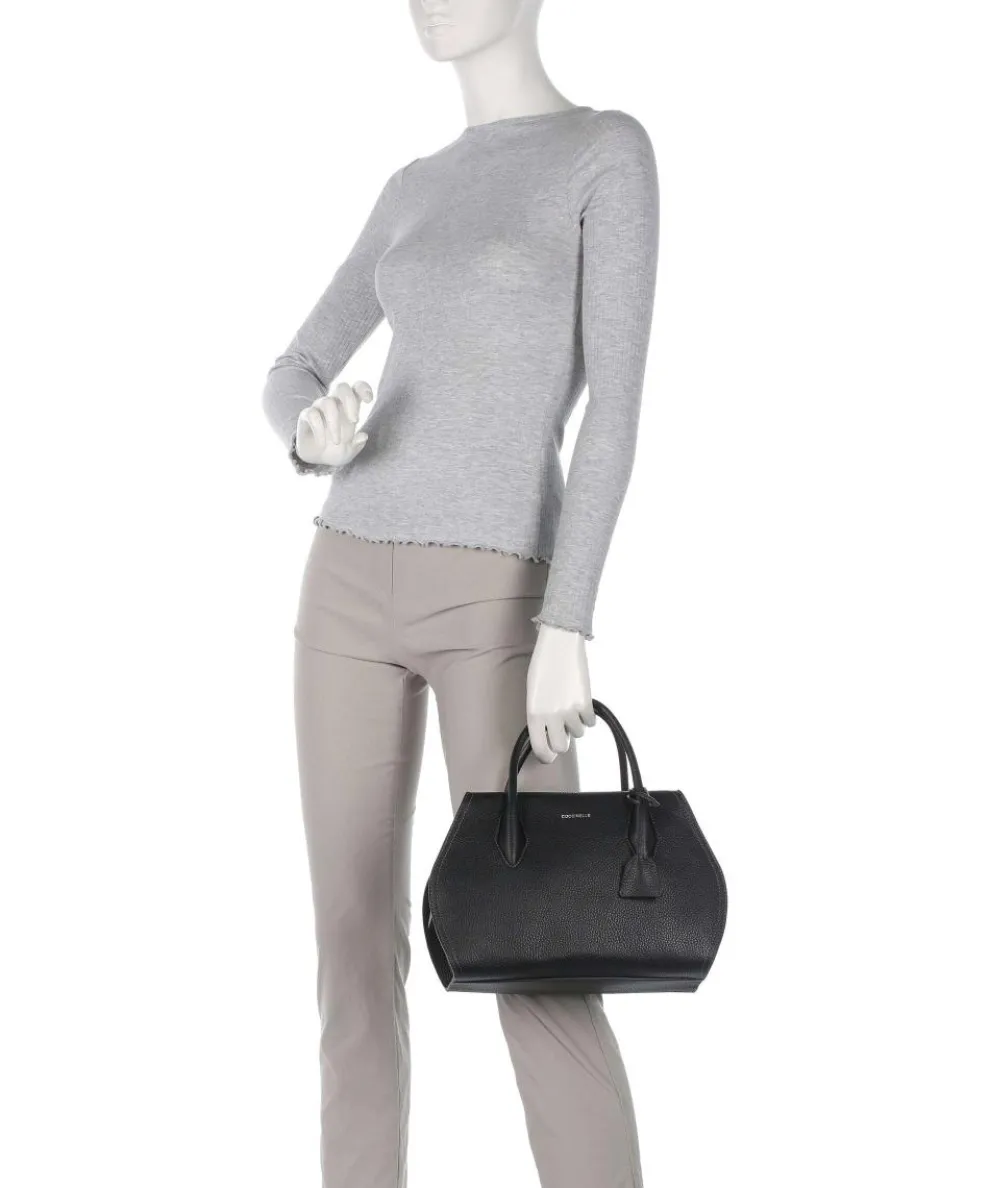 Lord Handtasche genarbtes Leder schwarz