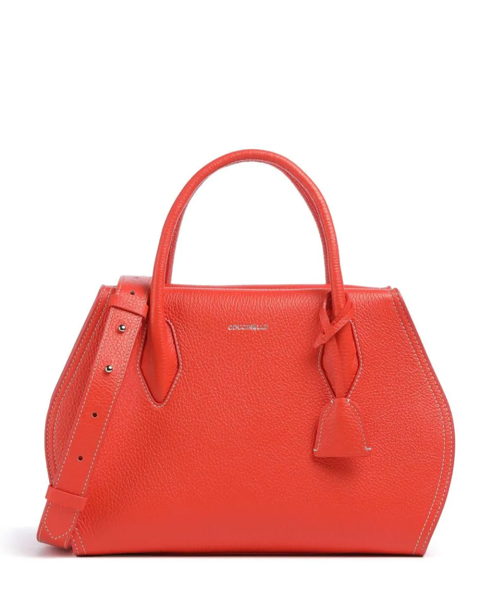 Lord Handtasche genarbtes Leder orange