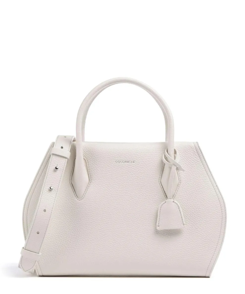 Lord Handtasche genarbtes Leder weiß