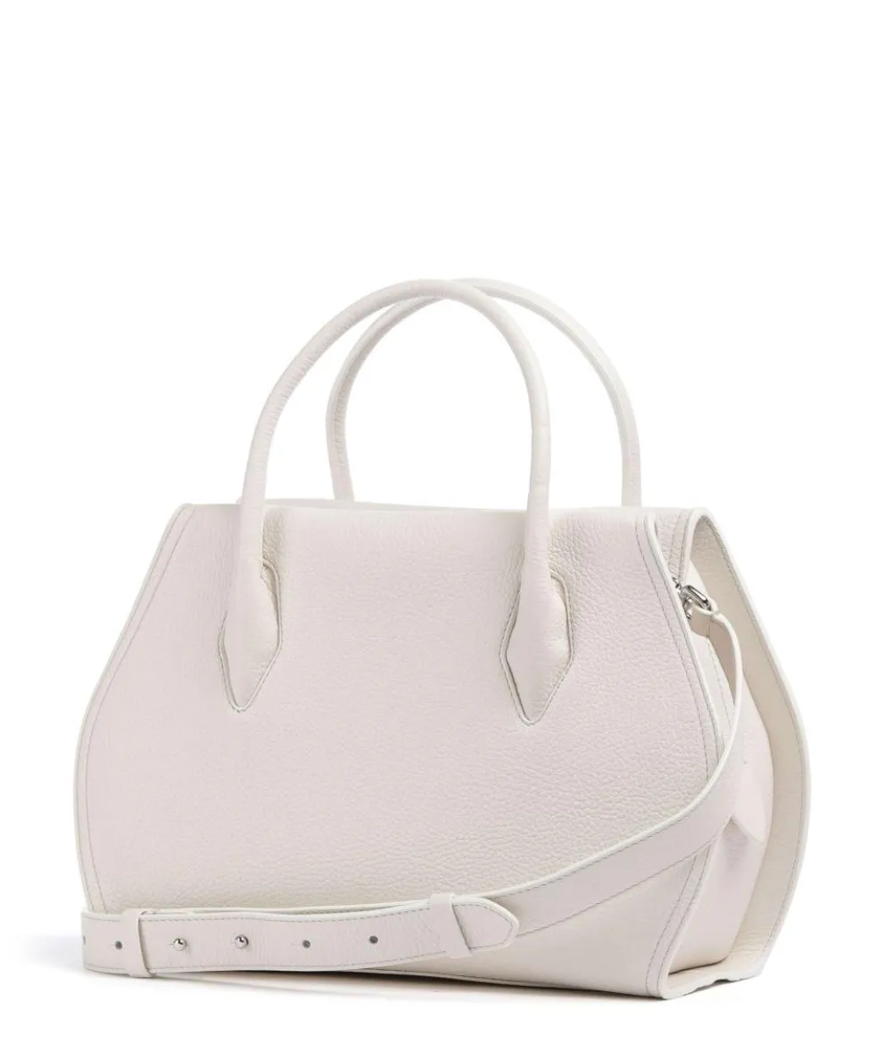 Lord Handtasche genarbtes Leder weiß