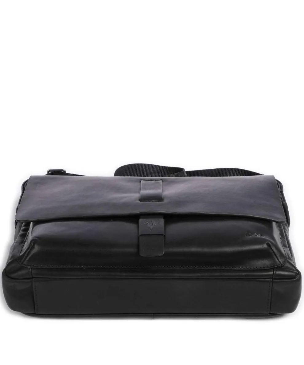 Loreto Janis Kuriertasche fein genarbtes Rindsleder schwarz