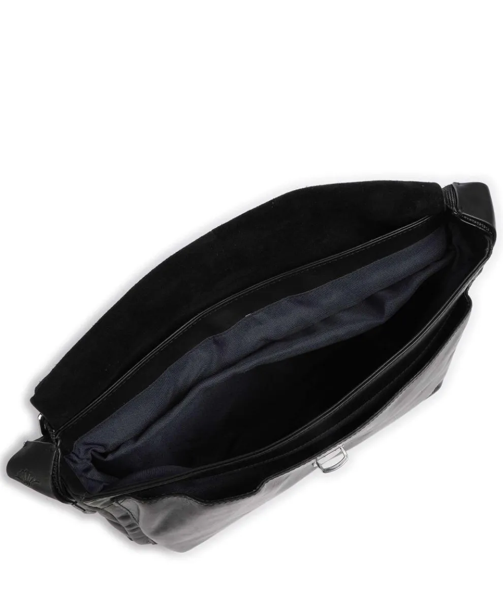 Loreto Janis Kuriertasche fein genarbtes Rindsleder schwarz