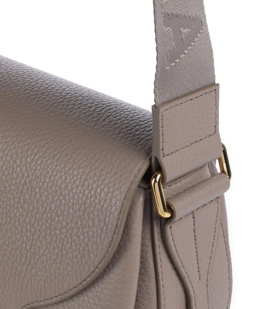 Lotus Mini Umhängetasche genarbtes Leder taupe