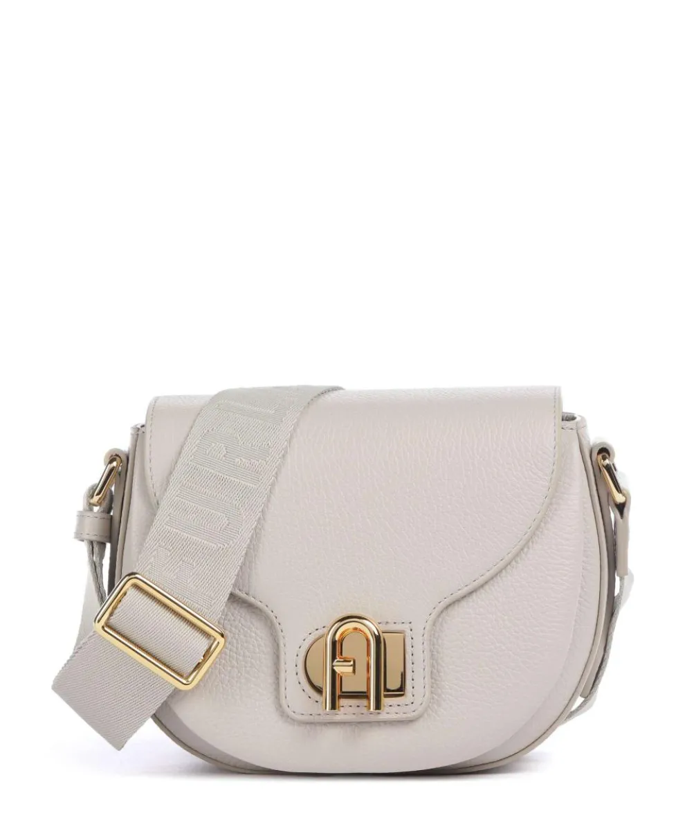Lotus Mini Umhängetasche genarbtes Leder beige