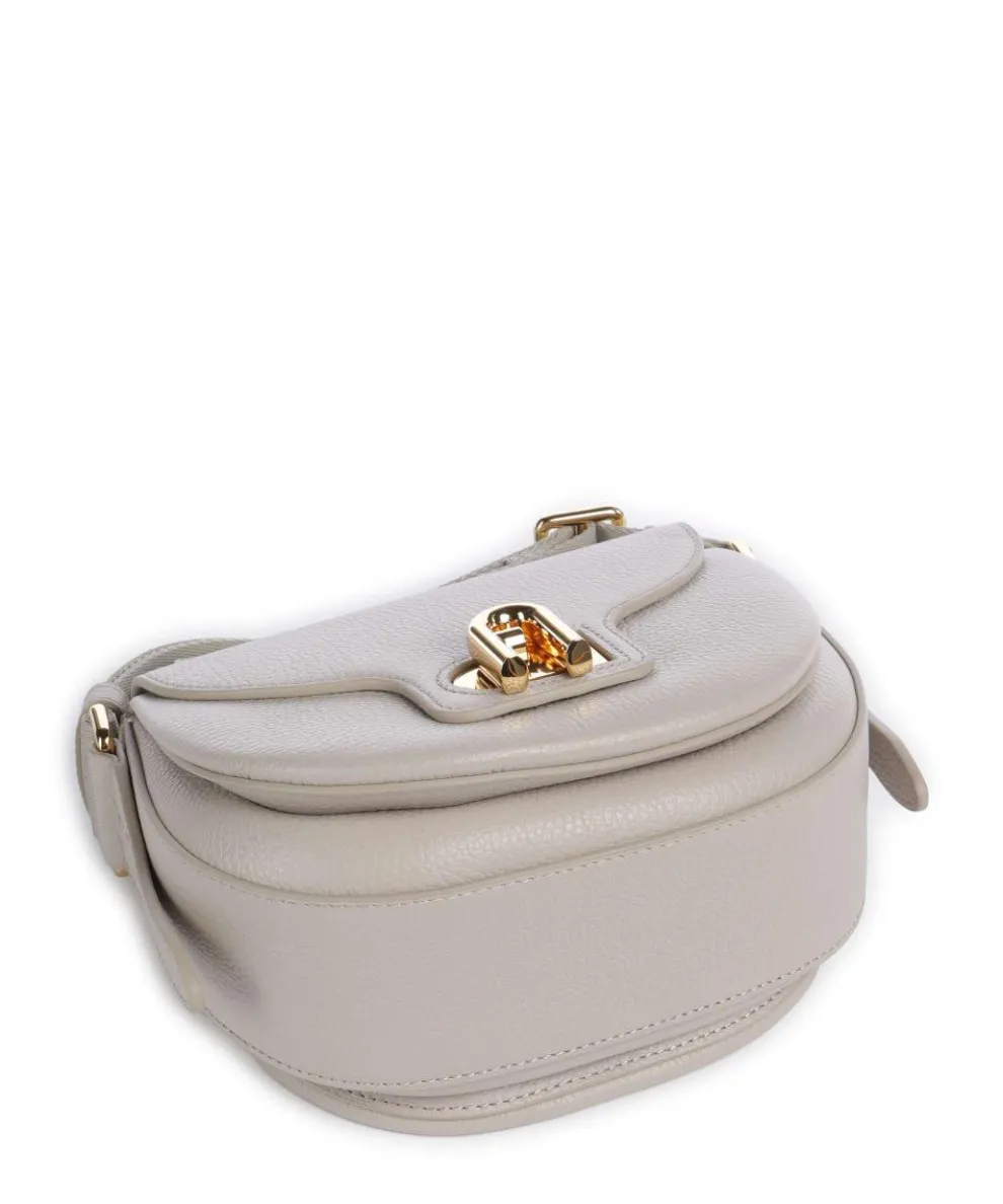 Lotus Mini Umhängetasche genarbtes Leder beige