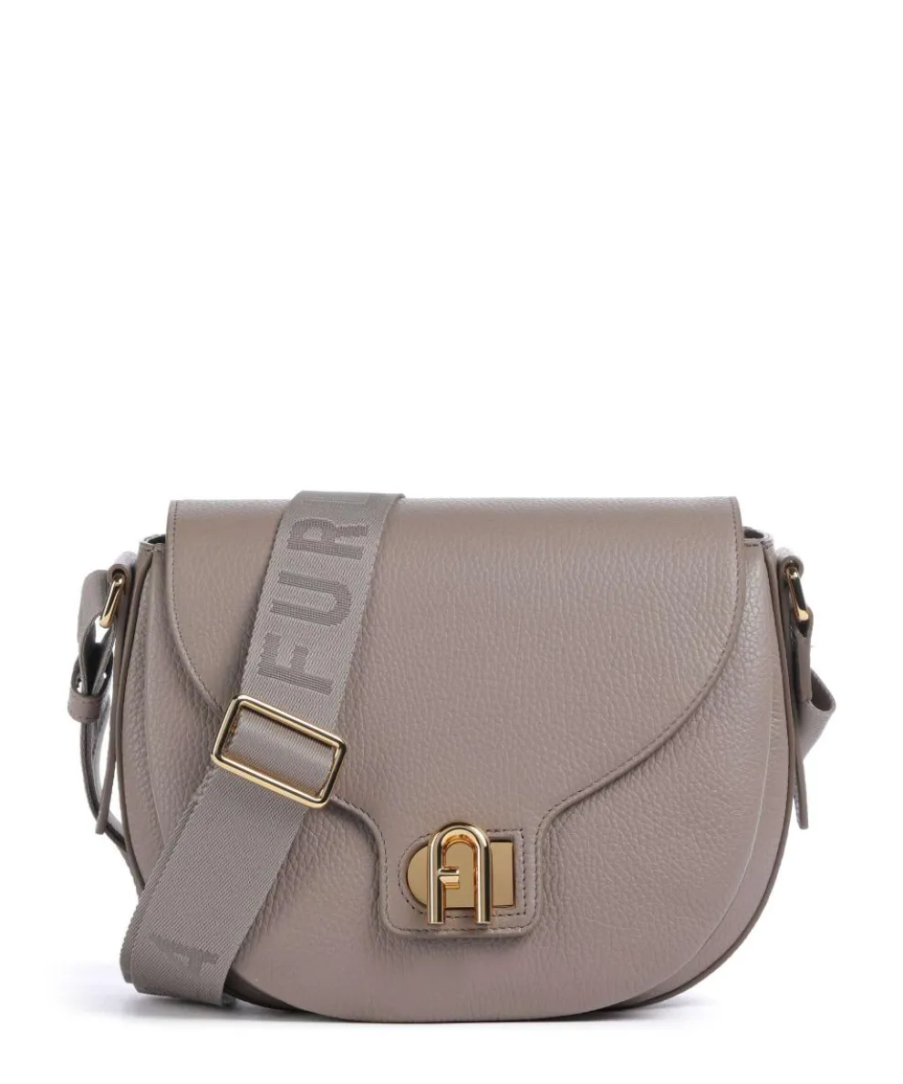 Lotus S Umhängetasche genarbtes Leder taupe