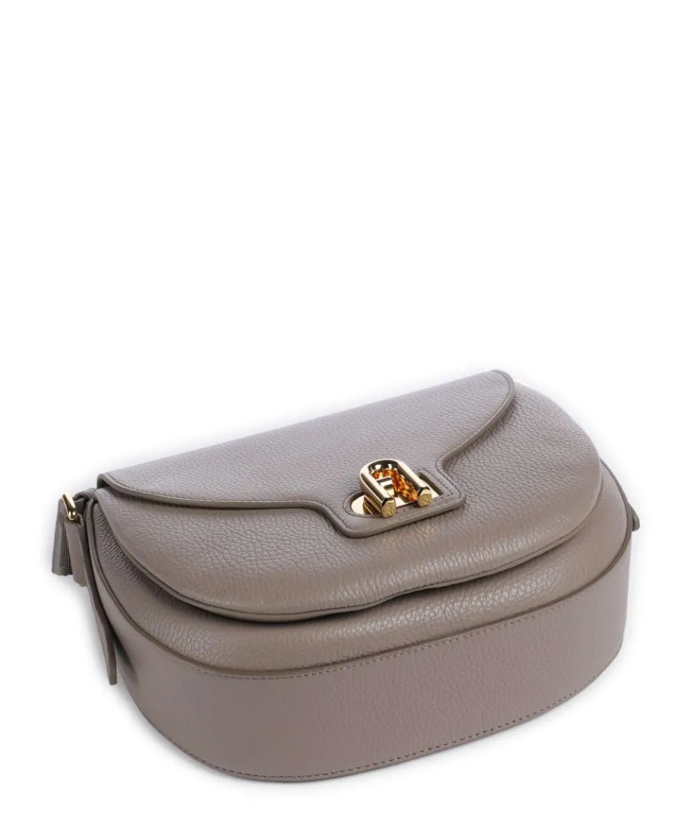 Lotus S Umhängetasche genarbtes Leder taupe