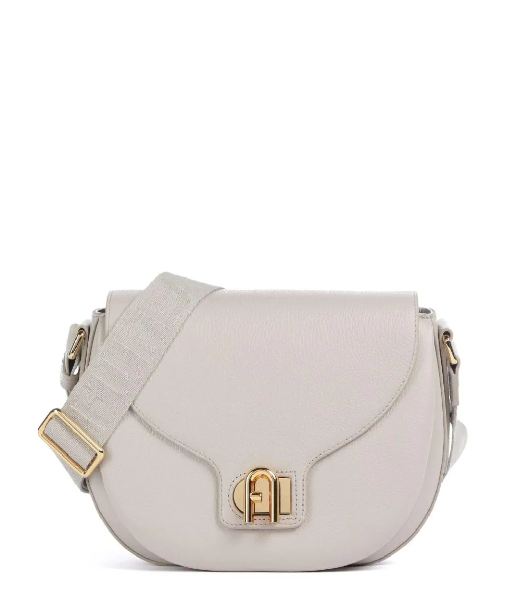 Lotus S Umhängetasche genarbtes Leder beige